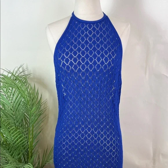 NWT Anthropologie Sunday in Brooklyn Halter Crochet Swim Cover Up Midi Dress L - Picture 3 of 13